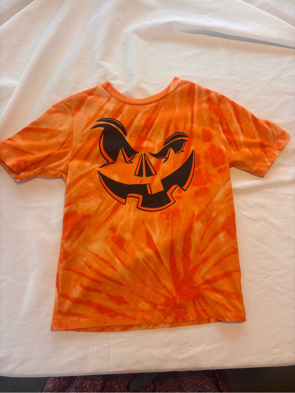 wonder nation Orange Tie-Dye Pumpkin Face Tee